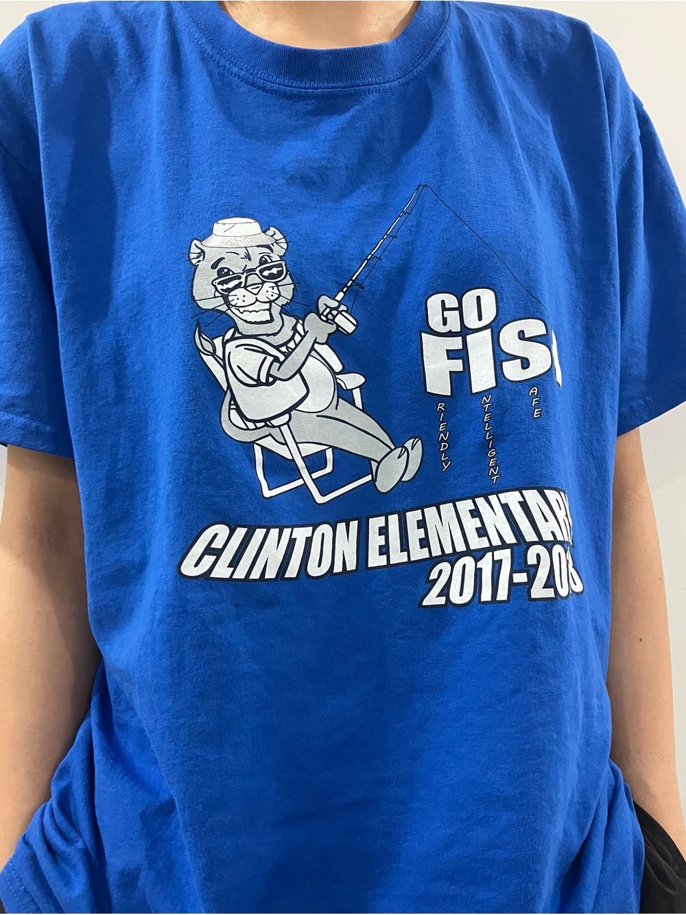 Gildan Royal Blue 'Go Fish' Clinton Elementary Graphic Tee